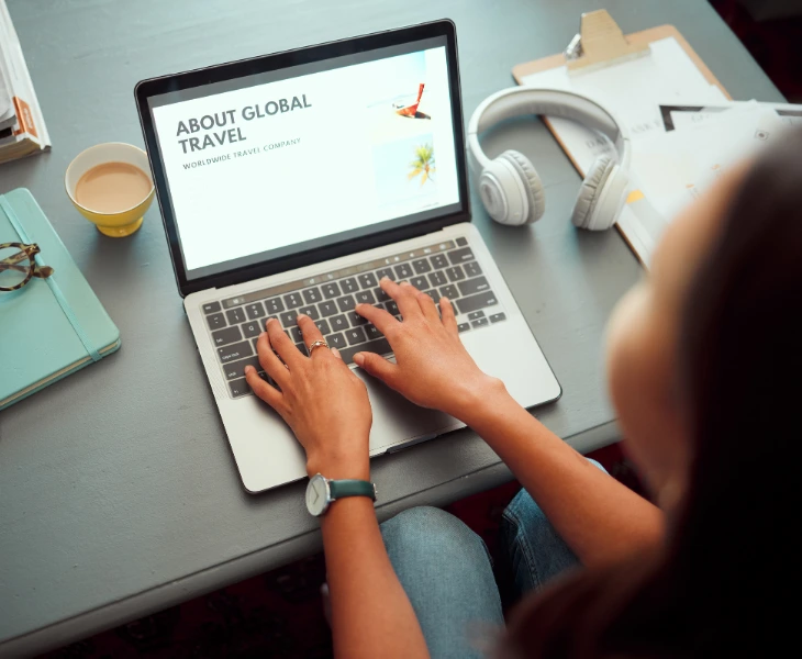 Travel agency page with featured destinations and booking by Onex Global Hub