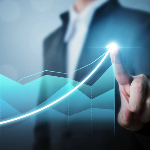 Business analytics dashboard showing rising graph and data-driven growth by Onex Global Hub