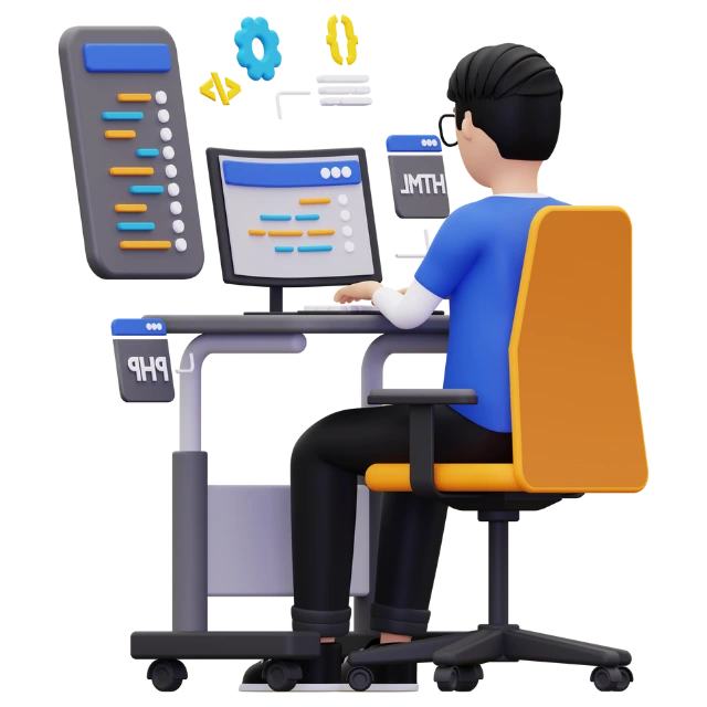 Illustration of a digital marketing team analyzing web traffic, social media stats, and campaign data on a large screen for strategic growth by Onex Global Hub